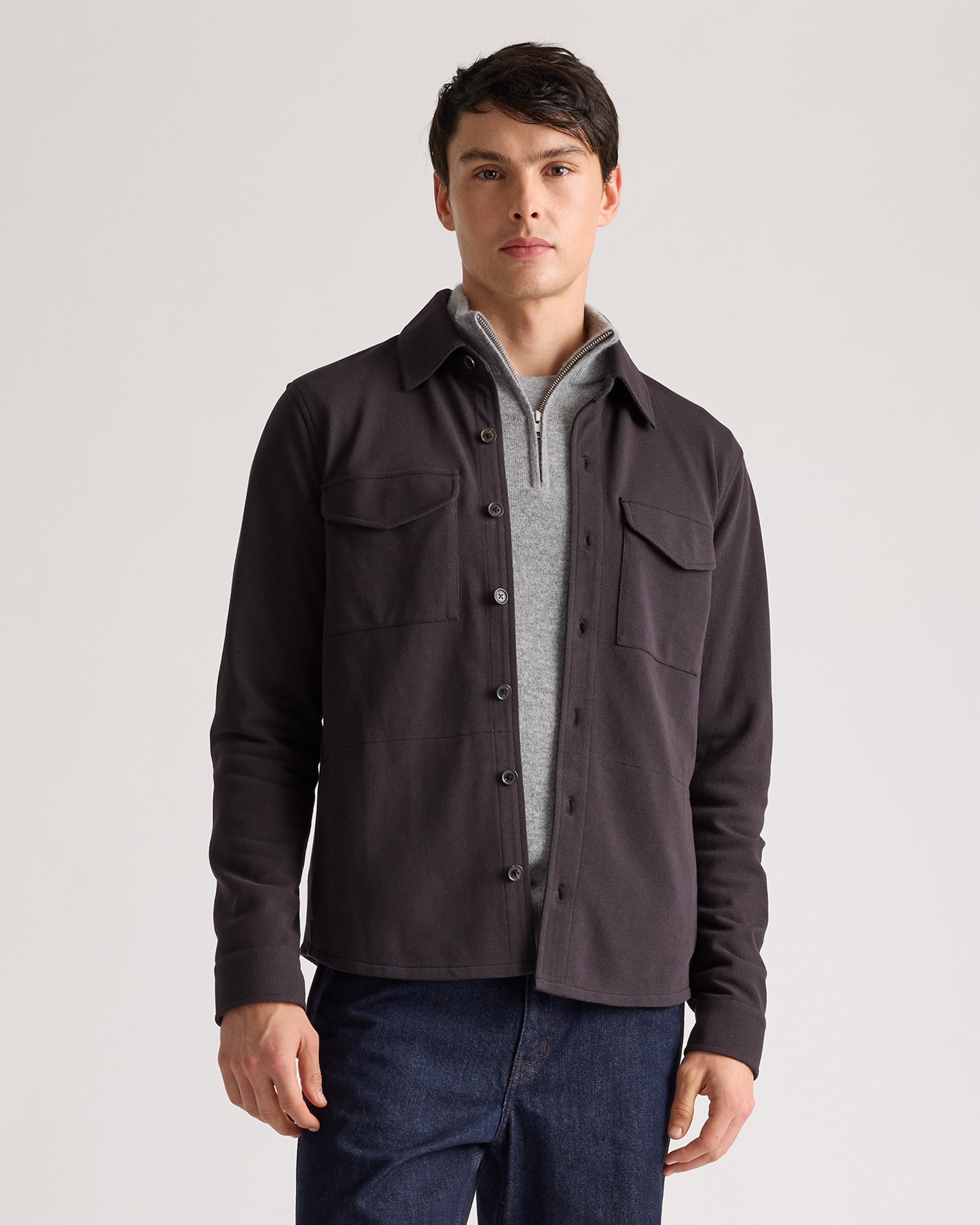 Cotton Pique Knit Overshirt Product Image