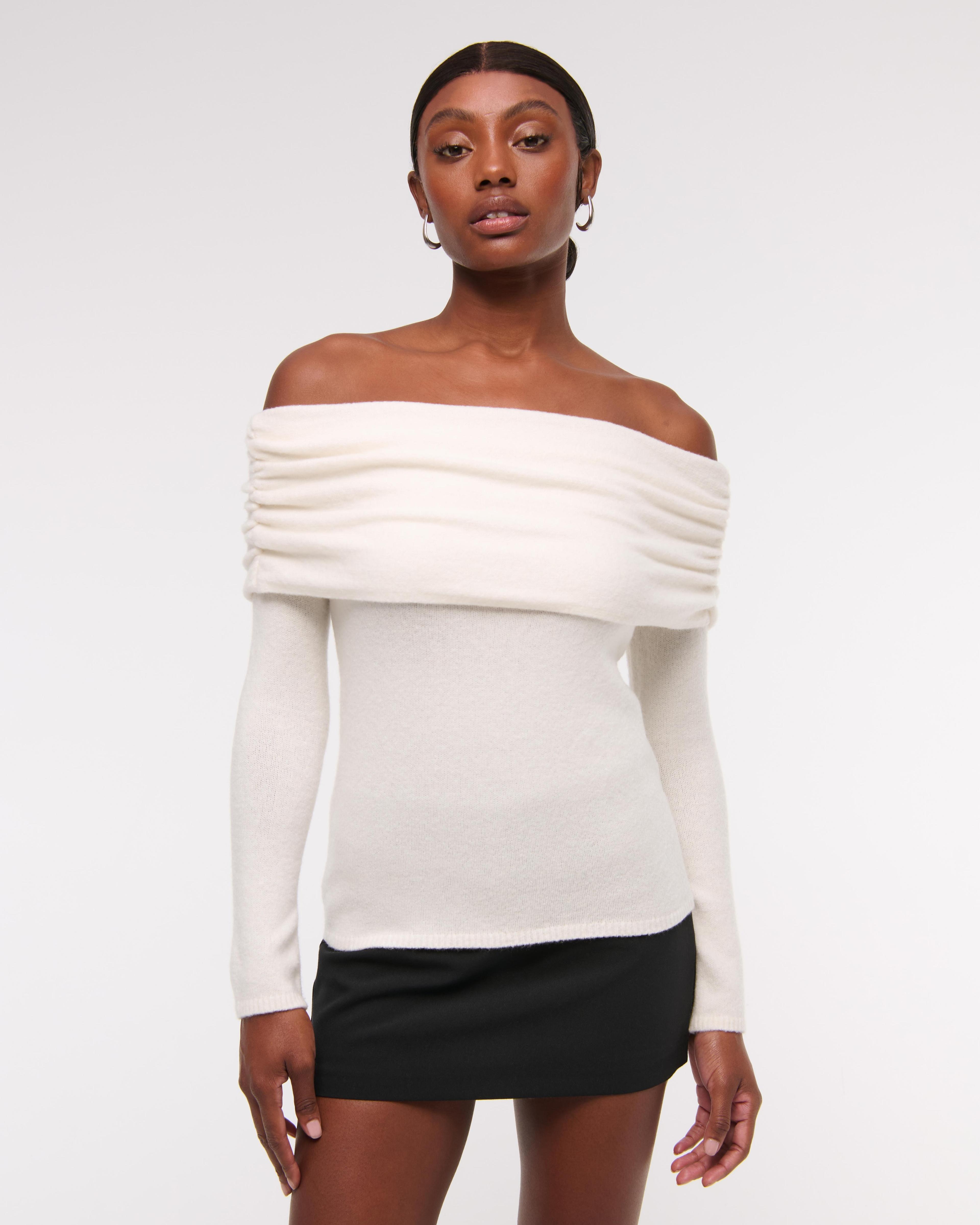 Foldover Off-The-Shoulder Sweater Product Image