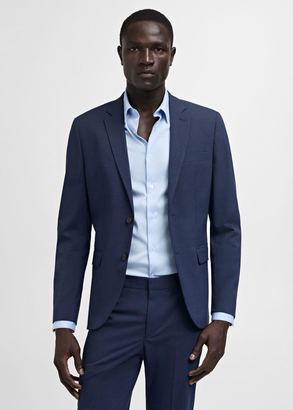 Mango Mens Super Slim-Fit Stretch Fabric Suit Blazer Product Image