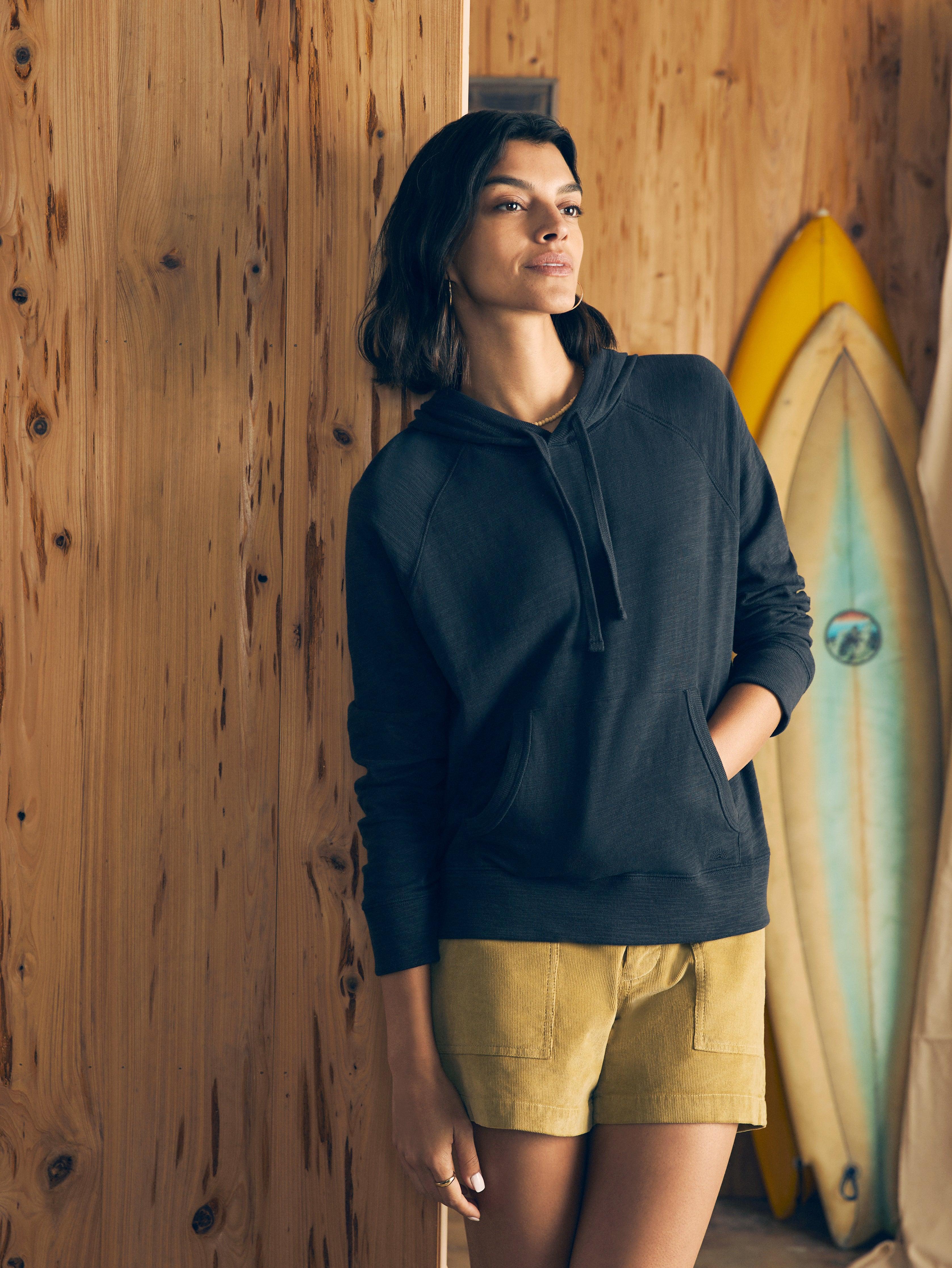 Sunwashed Slub Hoodie - Washed Black Female Product Image