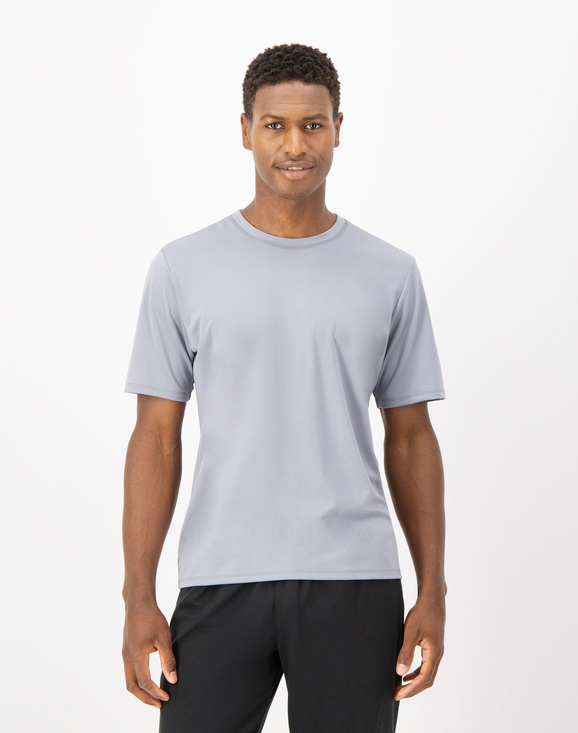 Hanes Moves Mens Short Sleeve Performance Tee Tubing Grey S Product Image