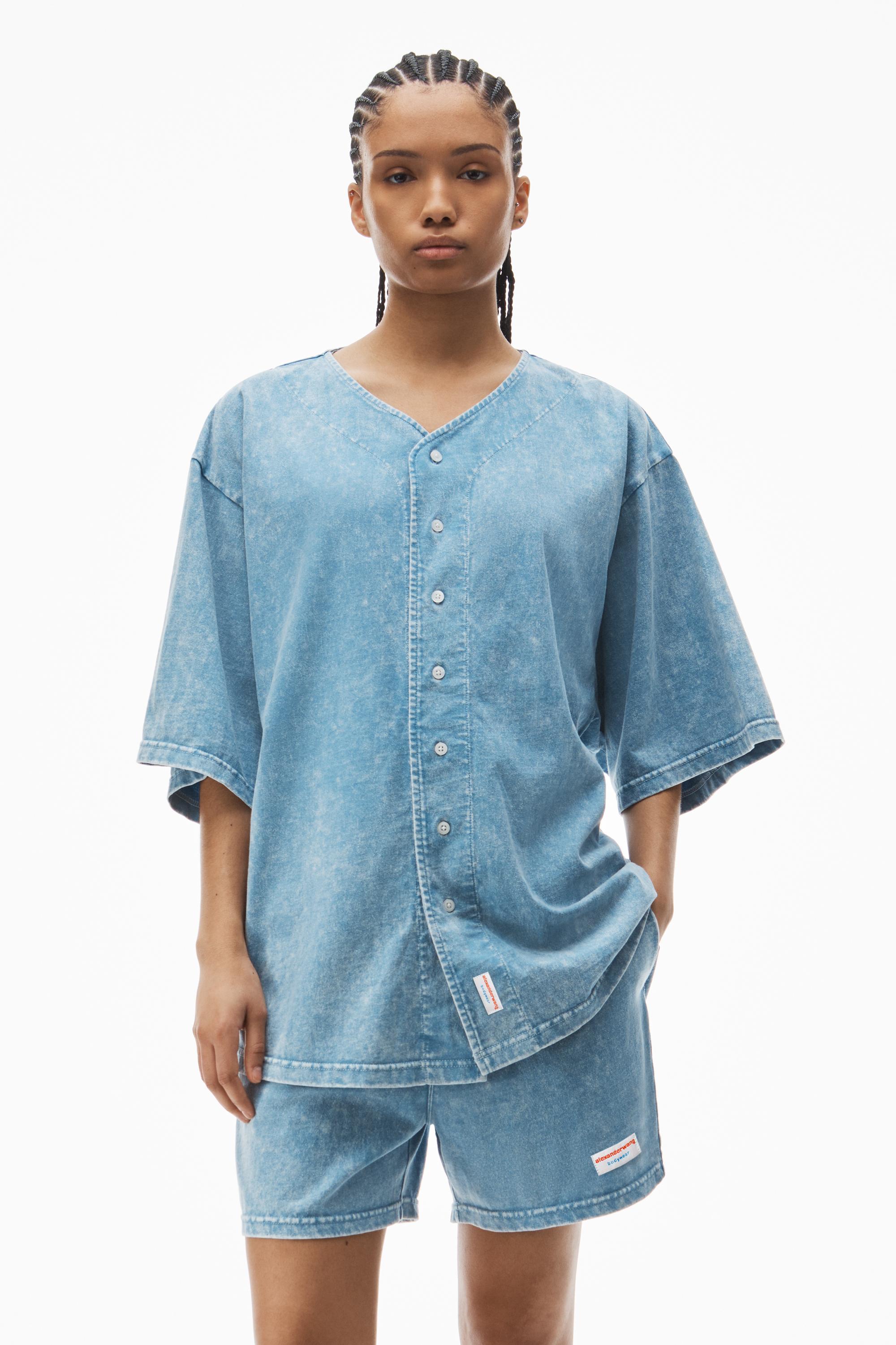 Oversized Baseball Shirt In Cotton Jersey Product Image