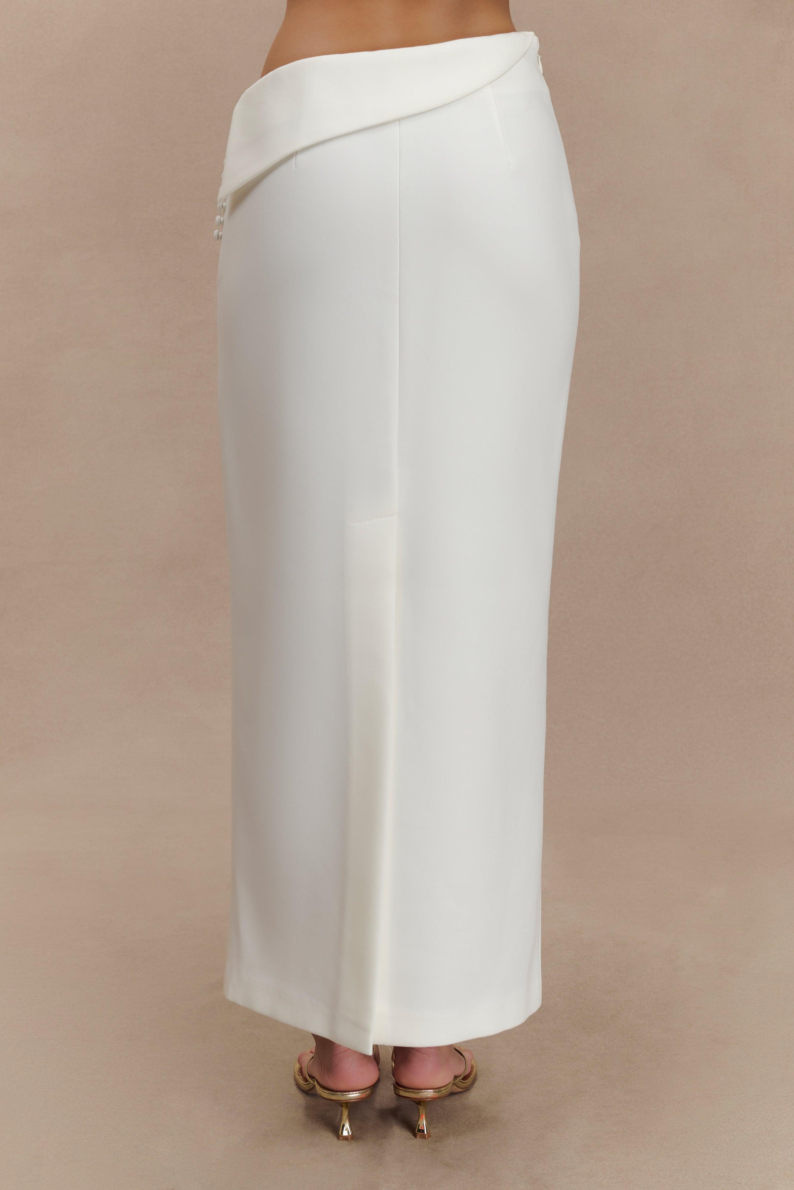 Astrid Suiting Midi Skirt - White Product Image