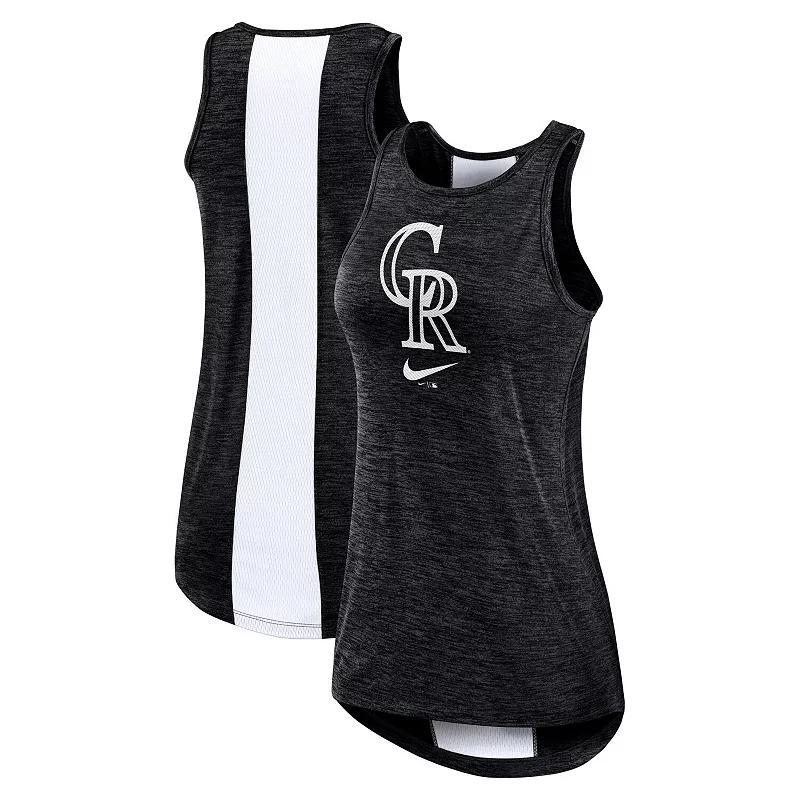 Womens Nike Black Colorado Rockies Right Mix High Neck Tank Top Product Image