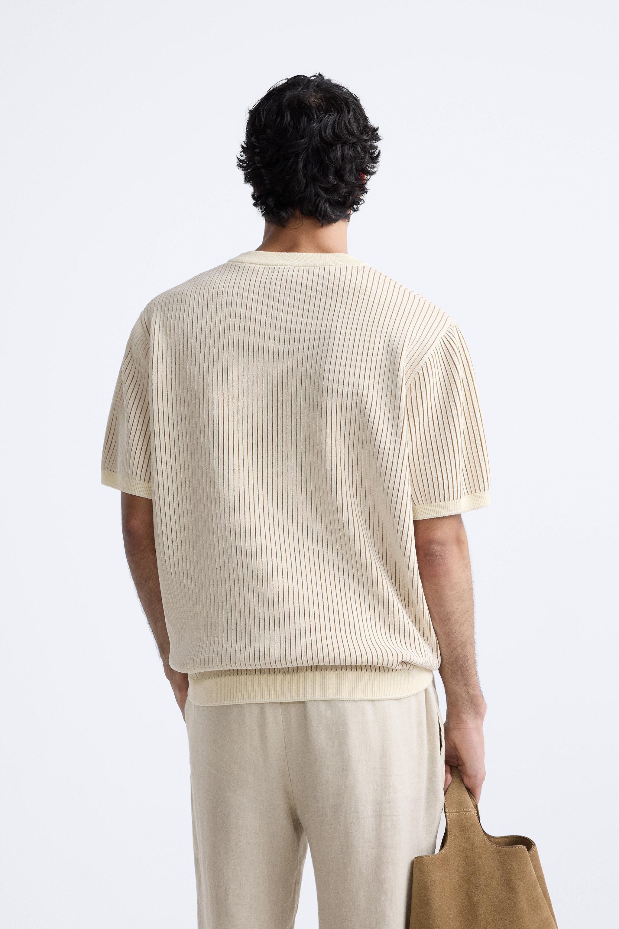 STRIPED KNIT T-SHIRT Product Image