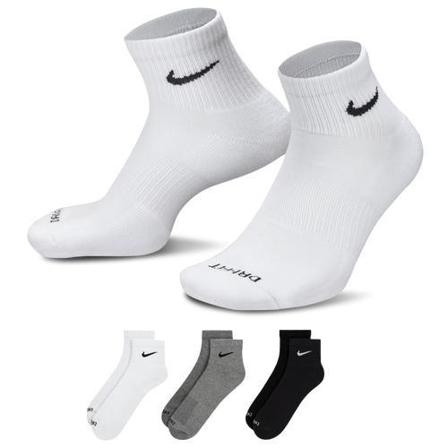 Nike Mens Nike 3 Pack Dri-FIT Plus Quarter Socks - Mens White/Black/Grey Product Image