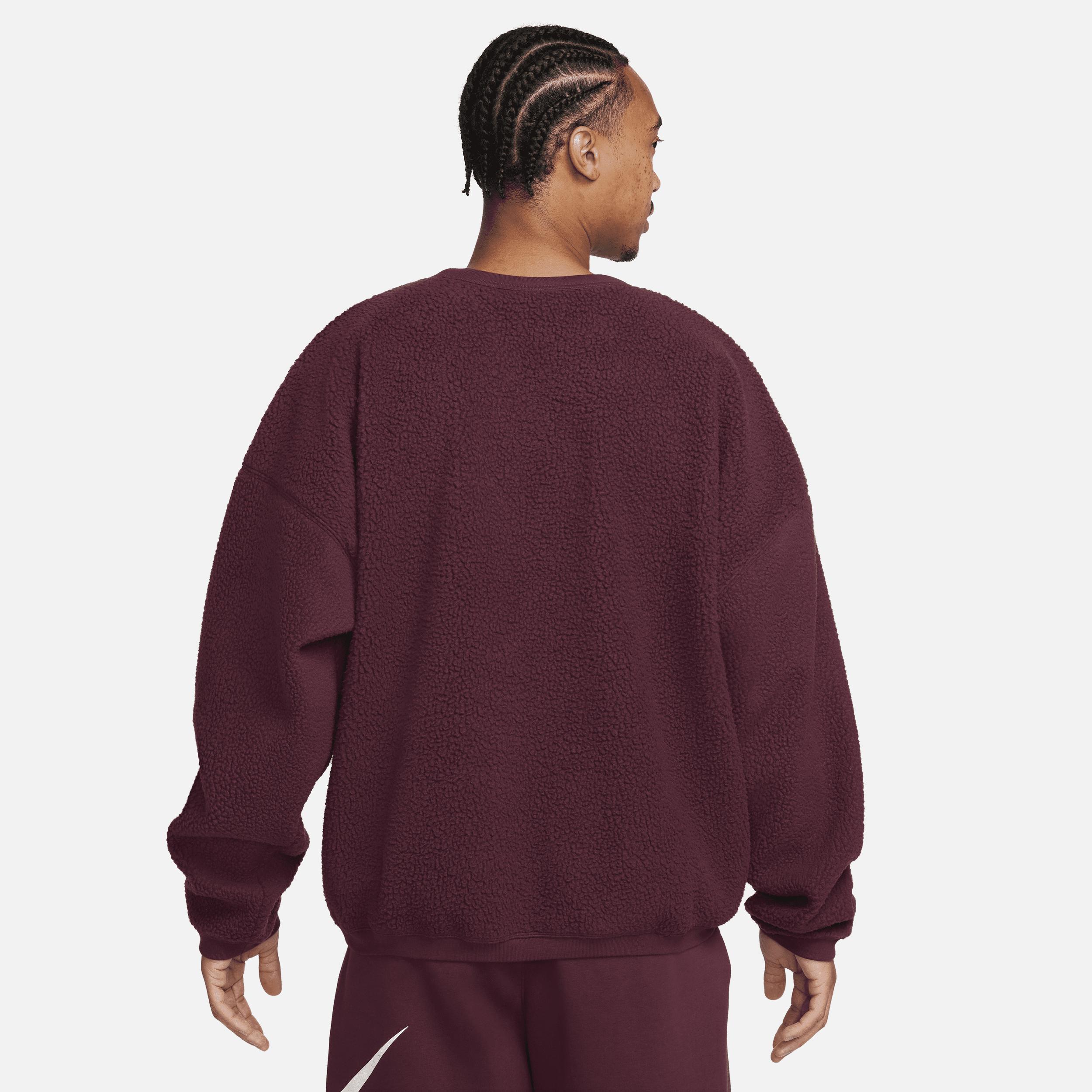 Nike Mens Club Plus Sherpa Winter Crew - Maroon/Black Product Image