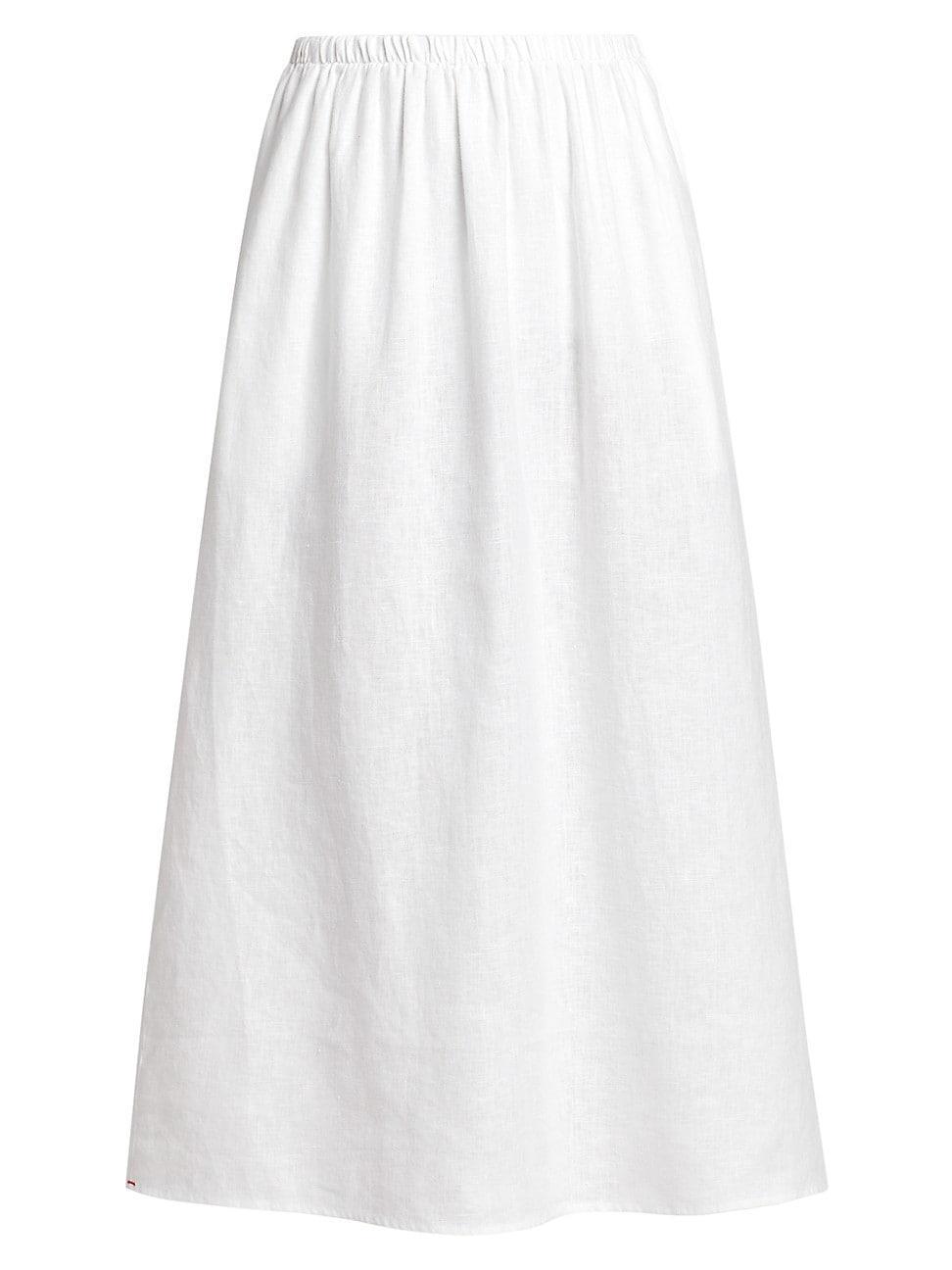 Womens Loretta Cotton A-Line Midi-Skirt product image