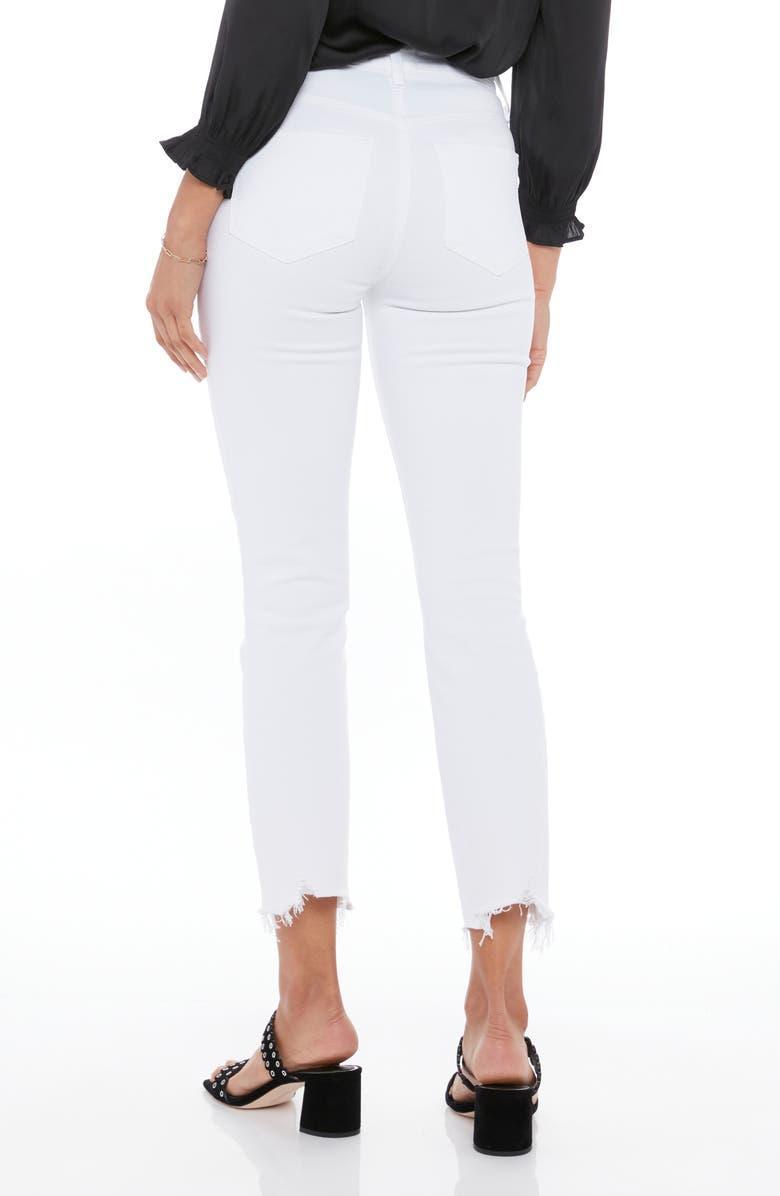 PAIGE Cindy Raw Hem Ankle Jeans in Crisp White Female Product Image