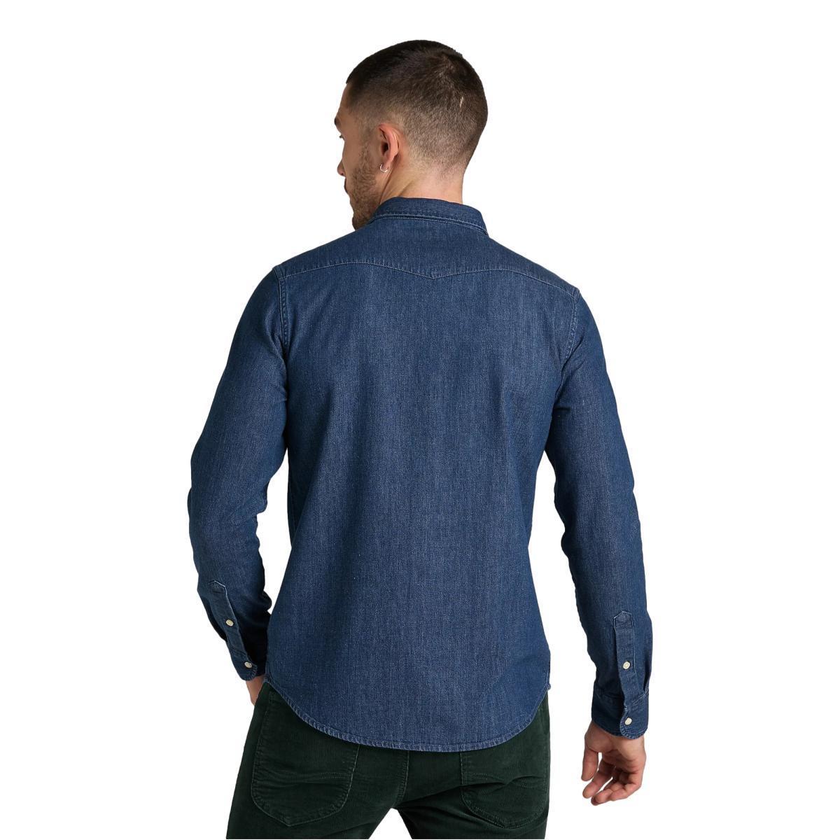 Western Denim Shirt Mid Stone Product Image