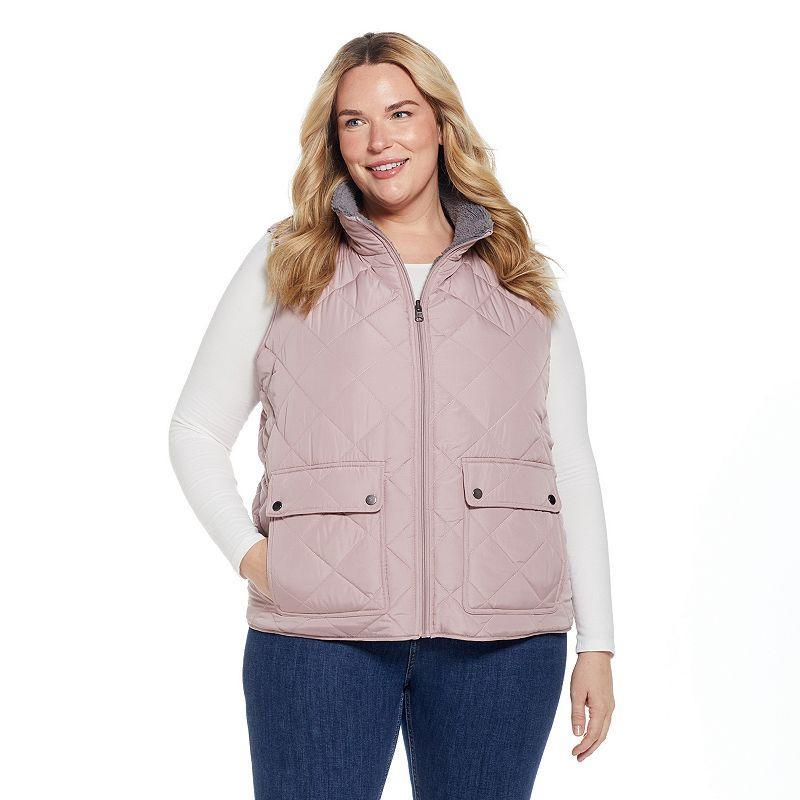 Plus Size Weathercast Midweight Reversible Vest, Womens Product Image