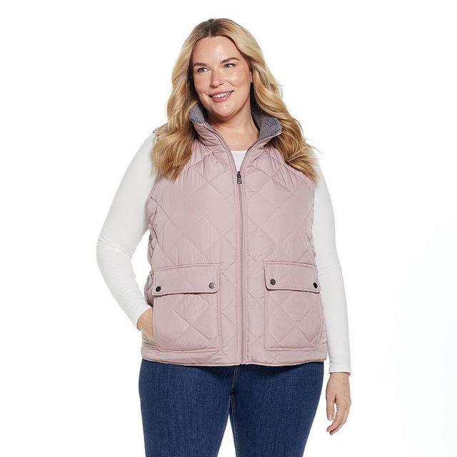 Plus Size Weathercast Midweight Reversible Vest, Womens Product Image