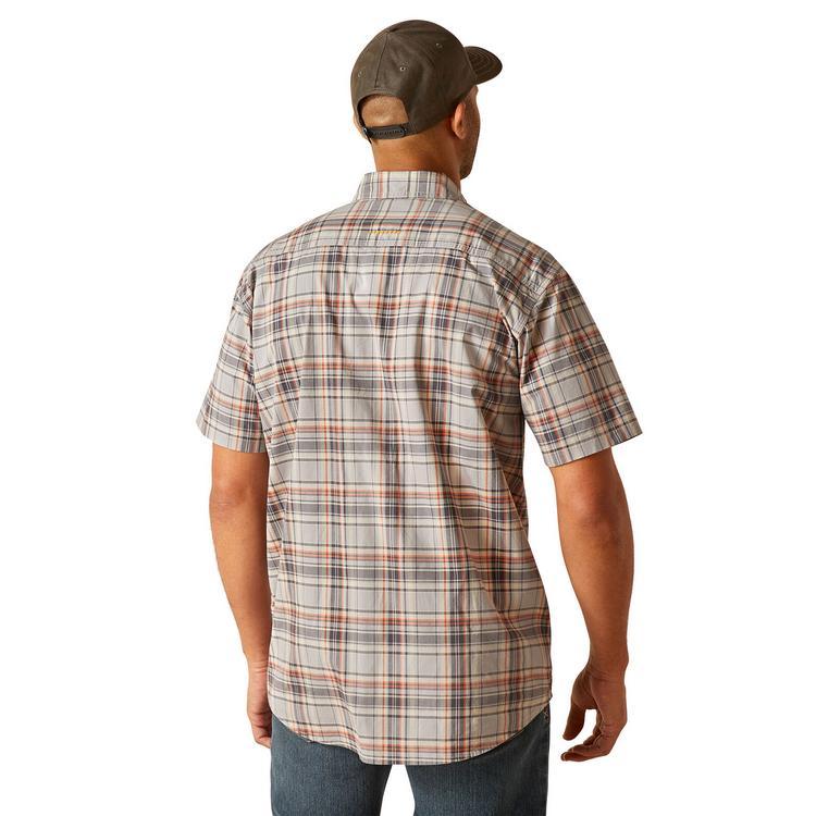 Ariat® Men's S/S Grey Plaid Rebar DuraStretch Button Shirt Product Image