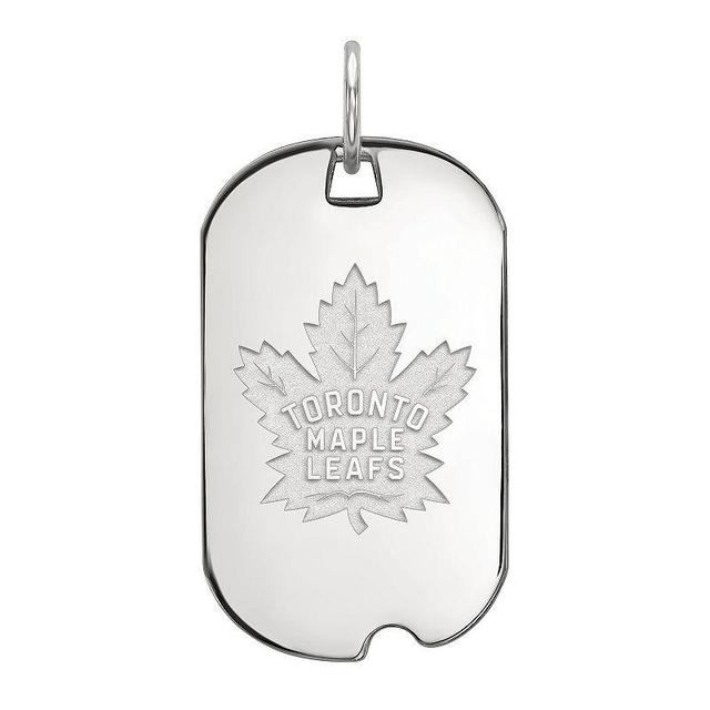 LogoArt Toronto Maple Leafs Sterling Silver Small Logo Dog Tag Pendant, Womens Product Image