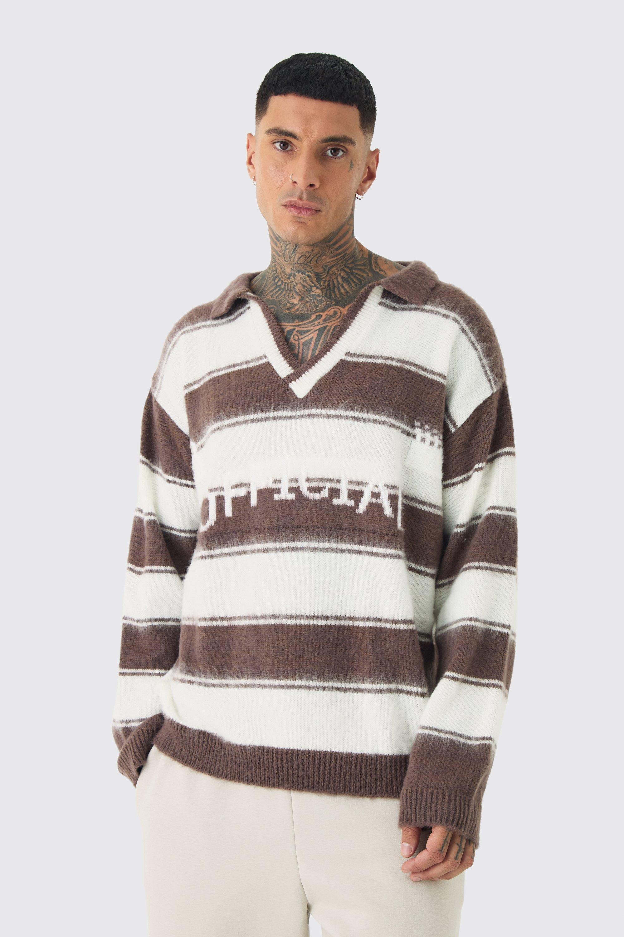 Tall Brushed Knit Official Football Top | boohooMAN USA Product Image