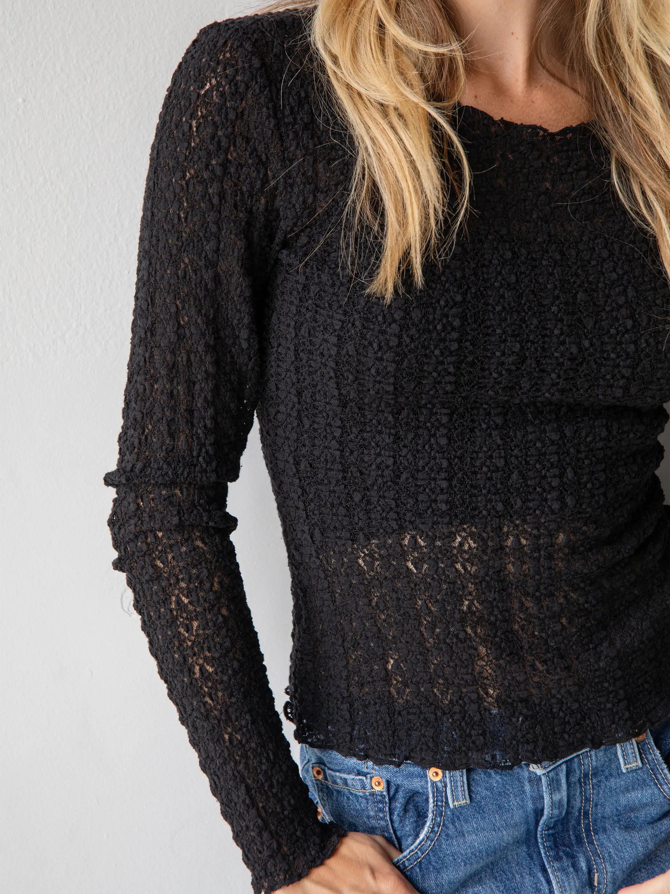 Lace Layering Top - Black product image