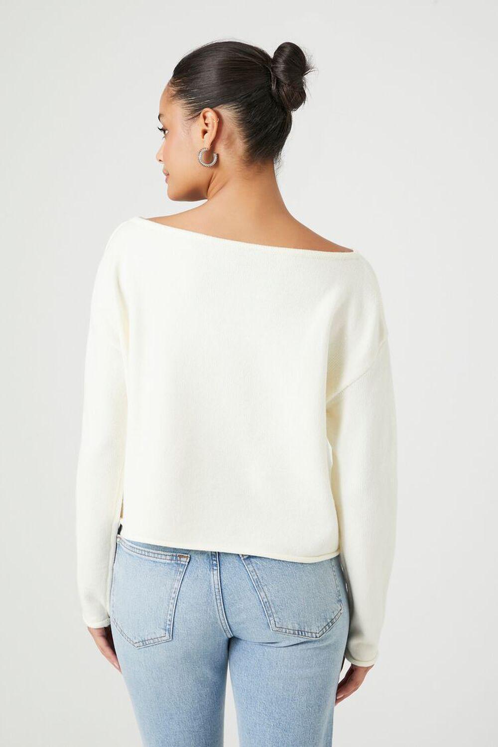 Drop-Sleeve Boat Neck Sweater | Forever 21 Product Image