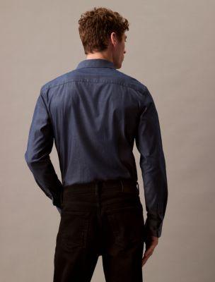 Cotton Stretch Slim Chambray Button-Down Shirt Product Image