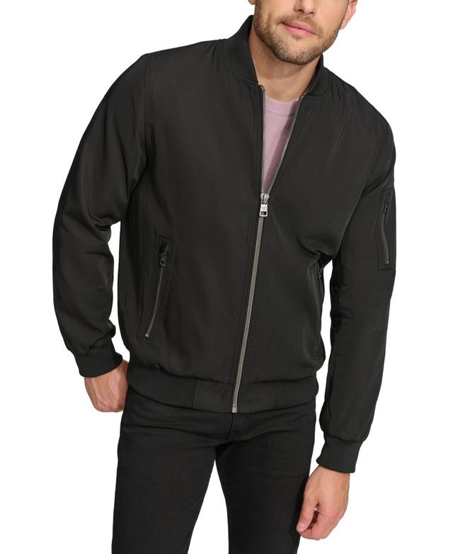 Calvin Klein Mens Solid-Color Zipper Flight Jacket Product Image