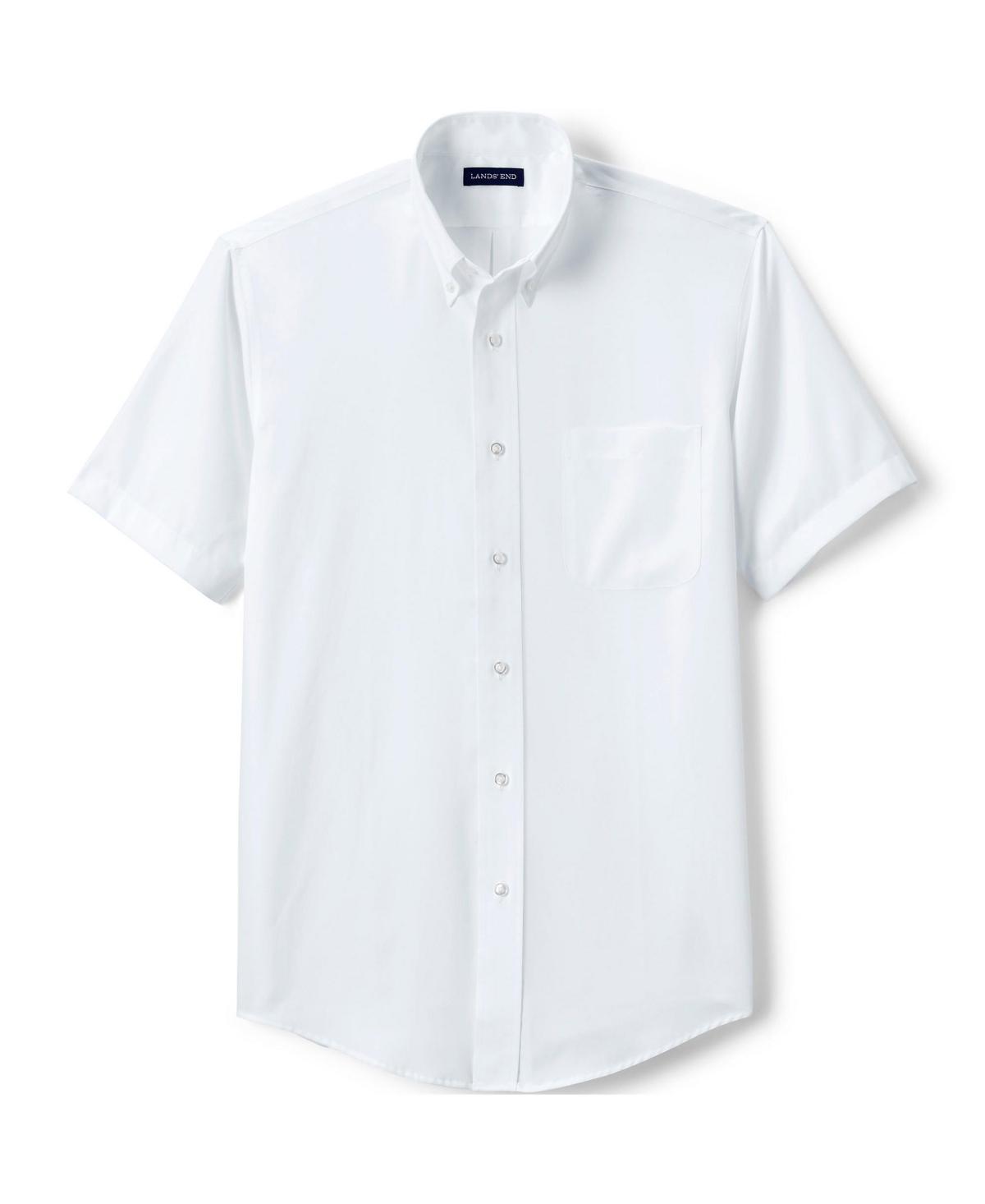 Lands End Mens School Uniform Short Sleeve No Iron Pinpoint Dress Shirt Product Image