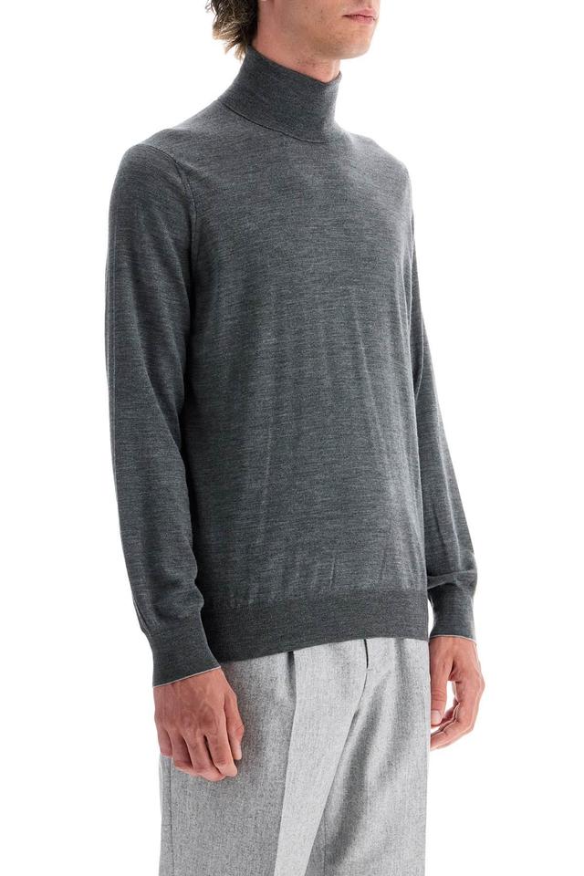 BRUNELLO CUCINELLI Men's High-neck Pullover Sweater In Grigio Product Image