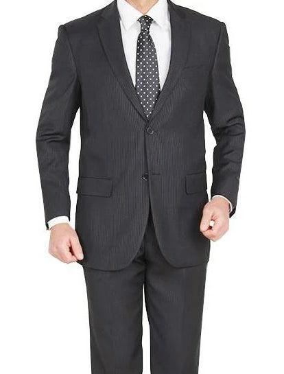 (46L) Modern Fit 2 Piece Pinstripe Suit 2 Button Black Product Image