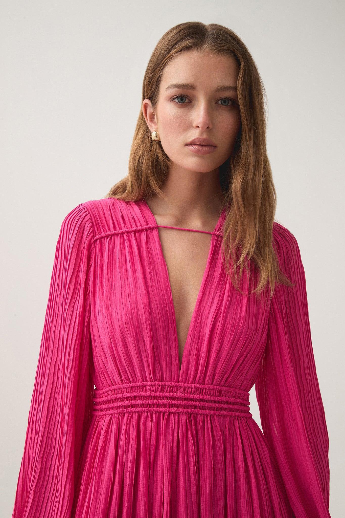 Genevieve Pleated Midi Dress Product Image