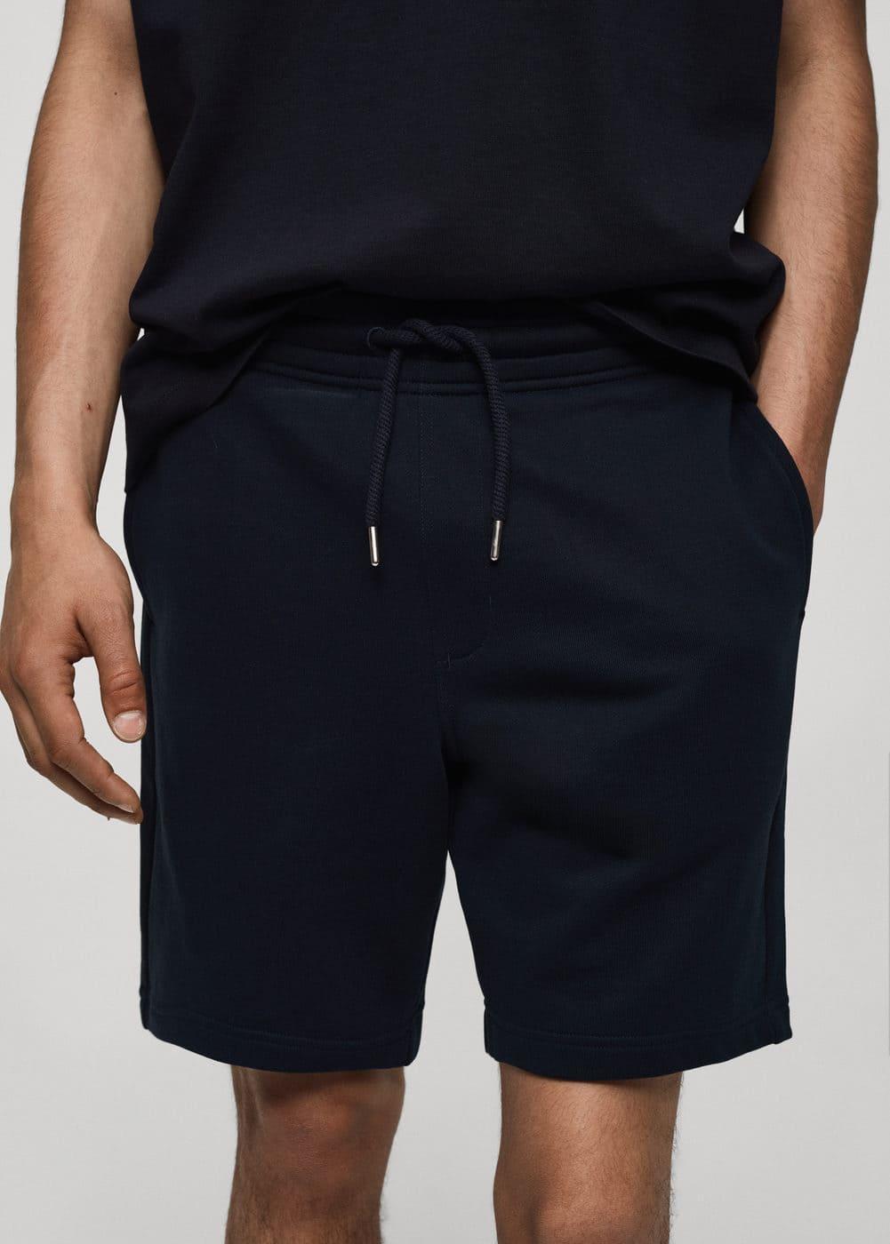 MANGO MAN - Jogger cotton Bermuda shorts dark navyMen Product Image