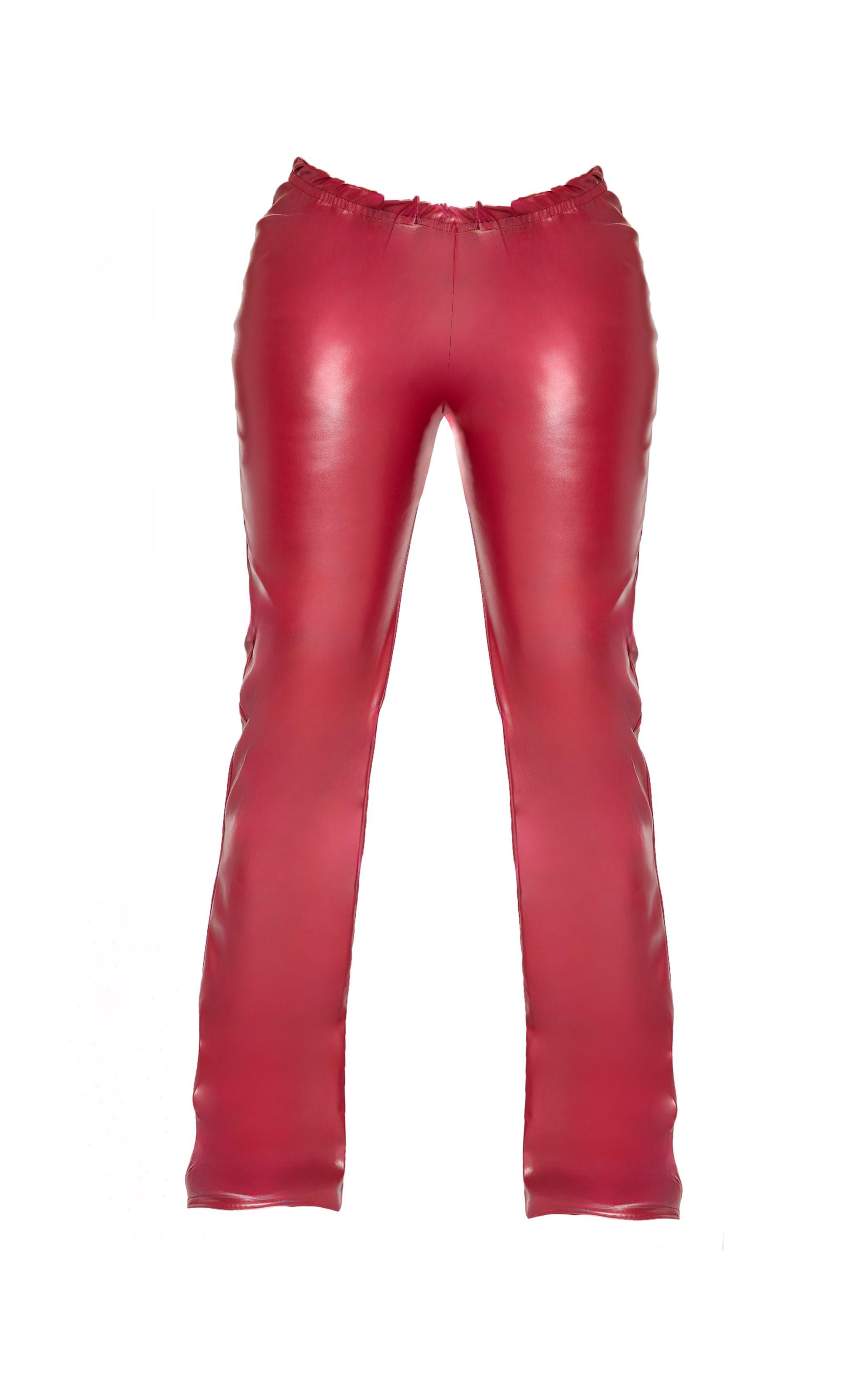 Shape Burgundy Faux Leather Leggings Product Image