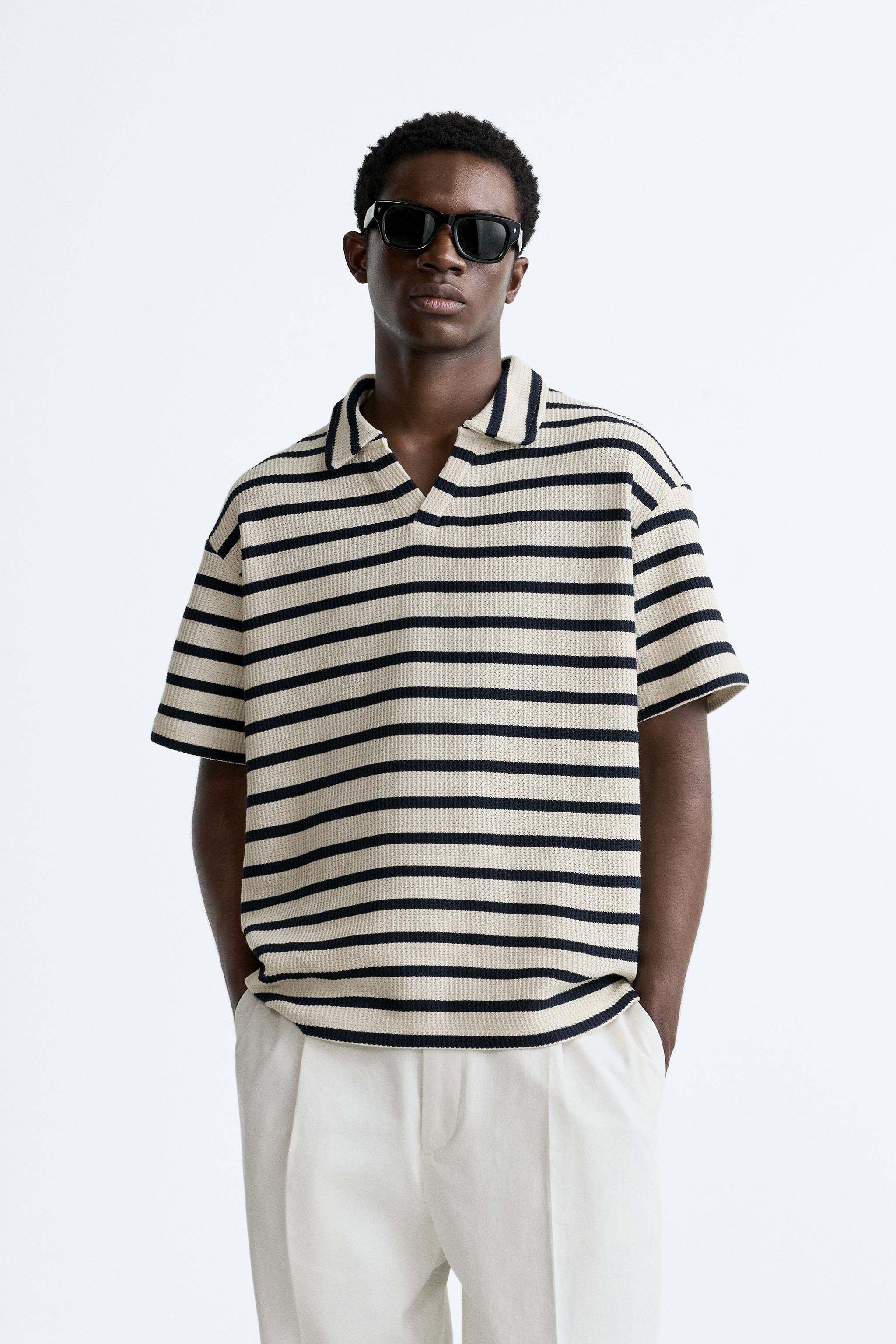 TEXTURED STRIPED POLO Product Image