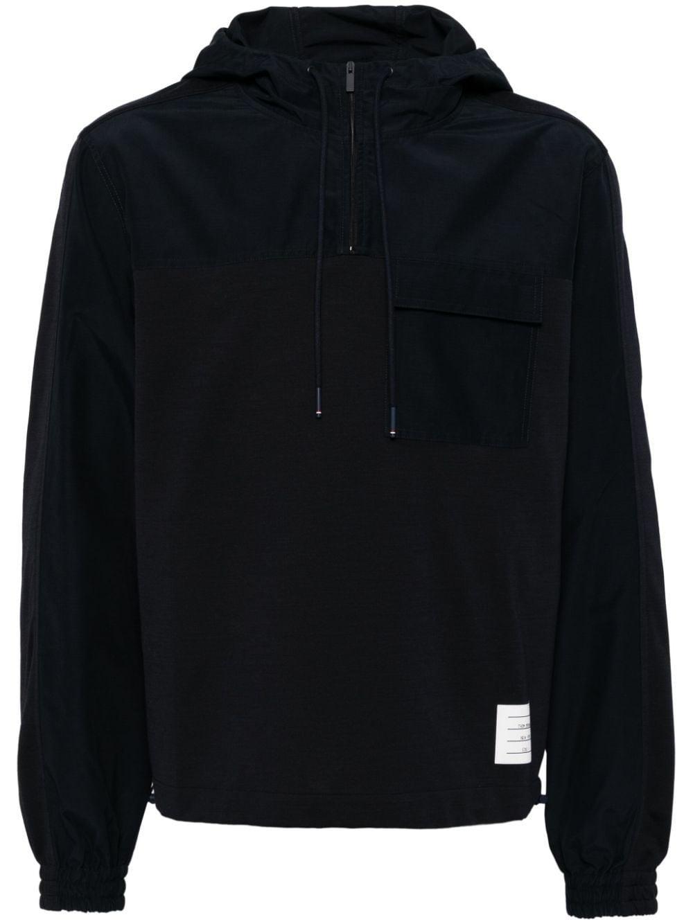 Half Zip Combo Hoodie In Blue Product Image