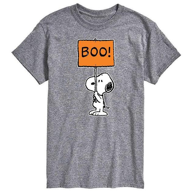 Big & Tall Peanuts Snoopy Boo Sign Tee, Mens Med Grey Product Image