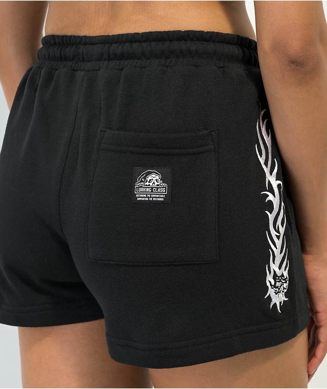 Lurking Class by Sketchy Tank Flame Black Sweat Shorts Product Image