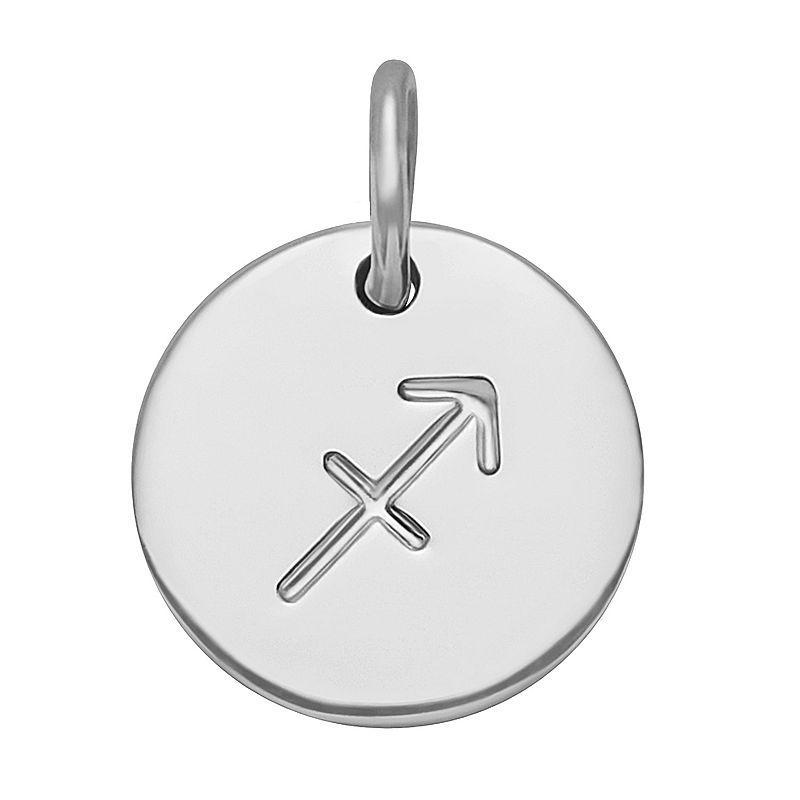 PRIMROSE Sterling Silver Etched Zodiac Disc Charm, Womens, Sterling Scorpio Product Image