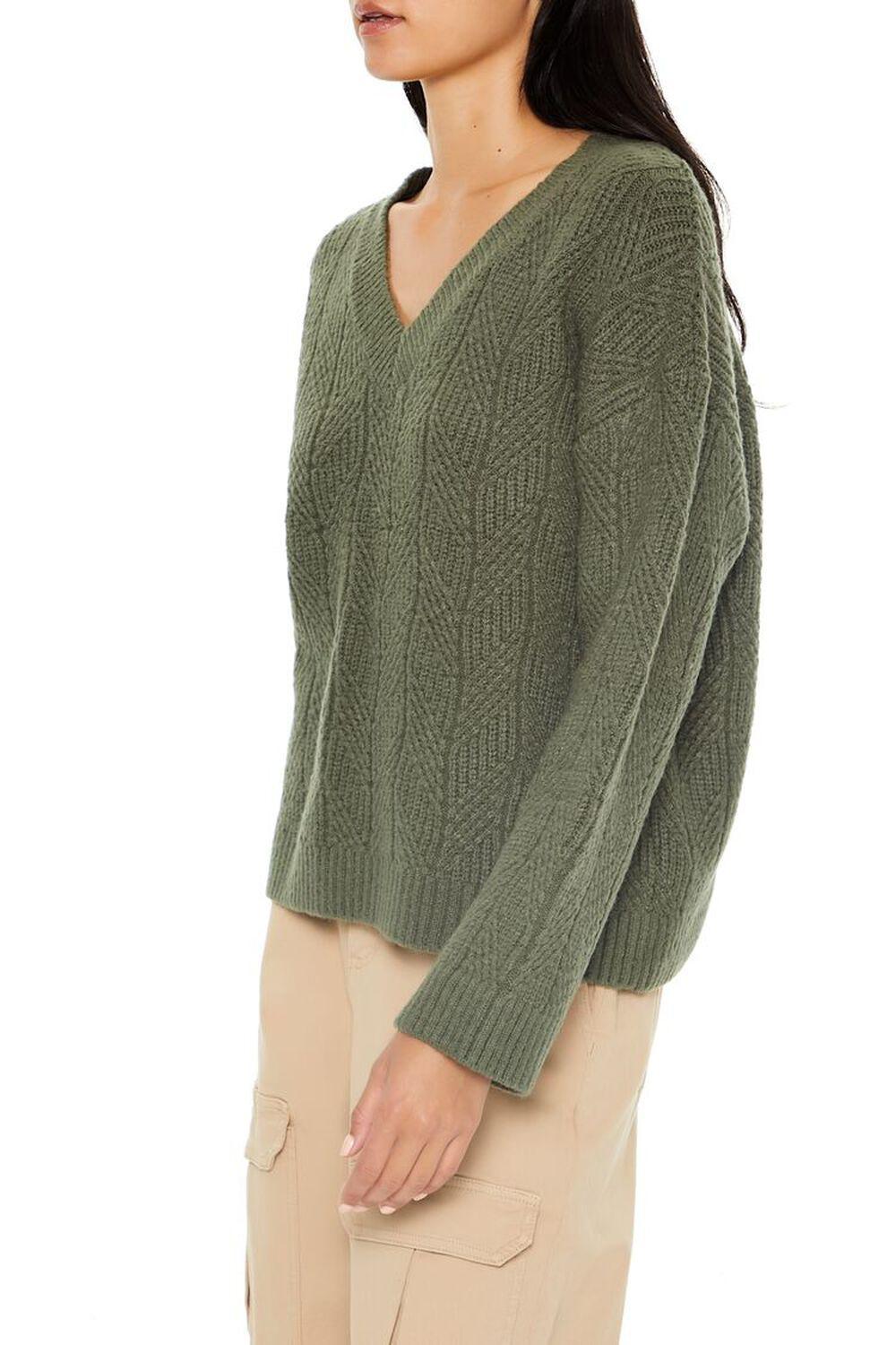 Geo V-Neck Drop-Sleeve Sweater | Forever 21 Product Image