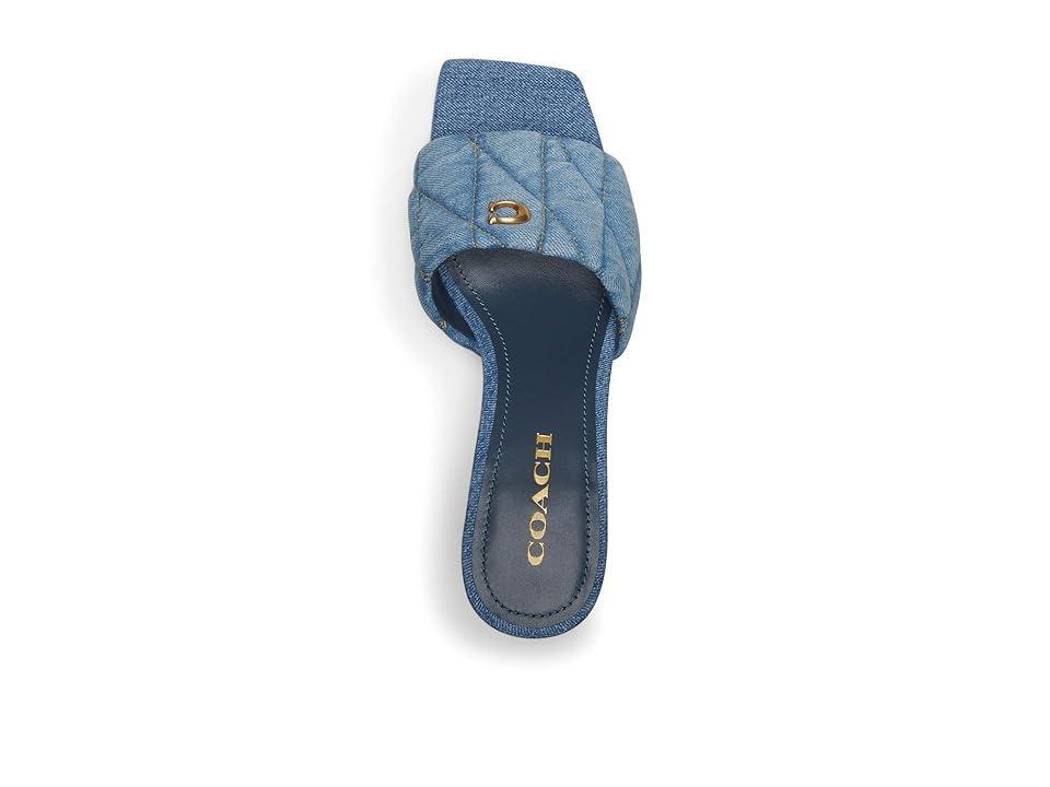 COACH Emma Quilted Denim Wedge (Indigo Denim) Women's Sandals Product Image