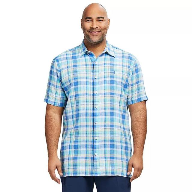 Big & Tall IZOD Linen Blend Short Sleeve Button-Down Shirt, Mens Product Image