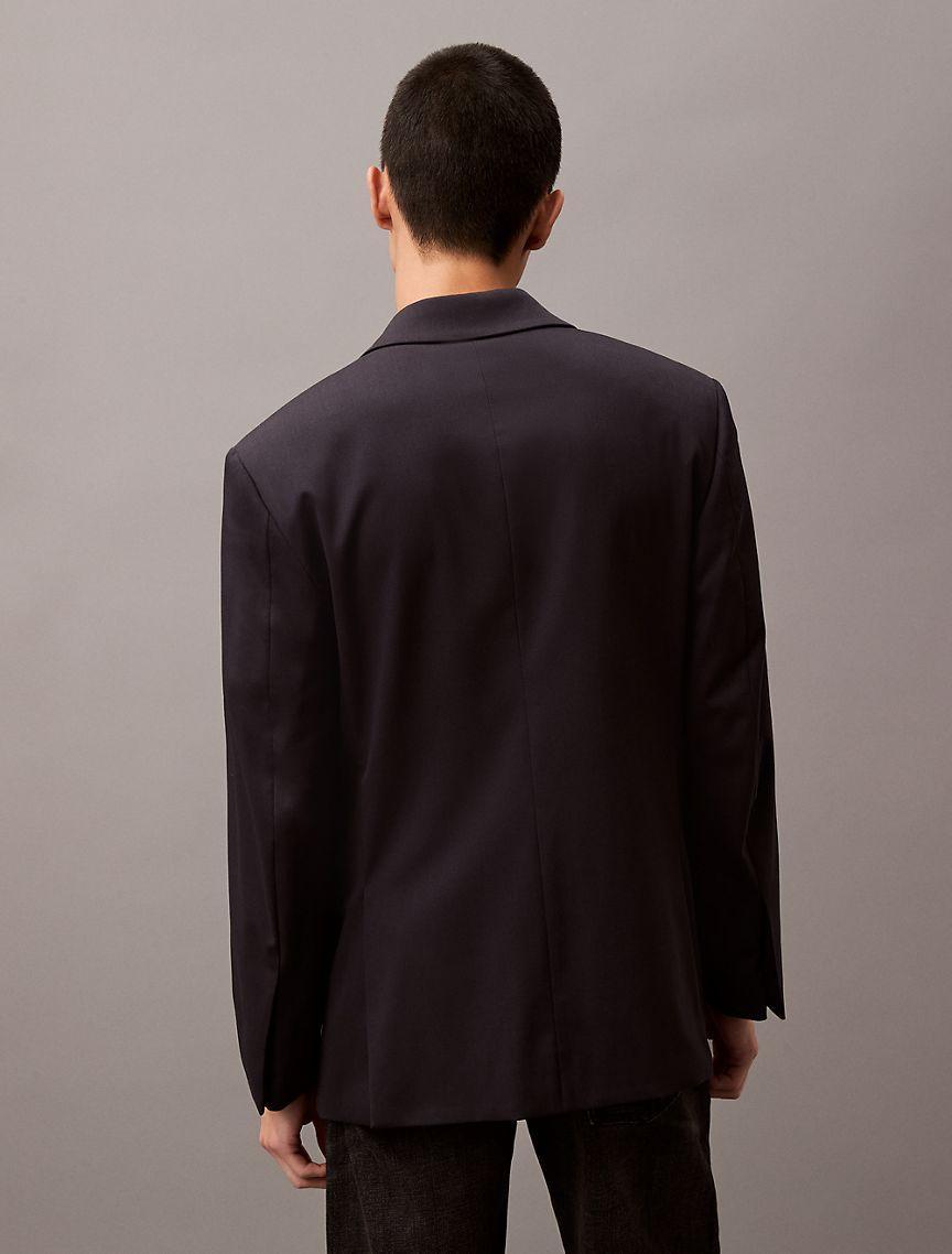 Double-Breasted Wool Gabardine Blend Blazer Product Image