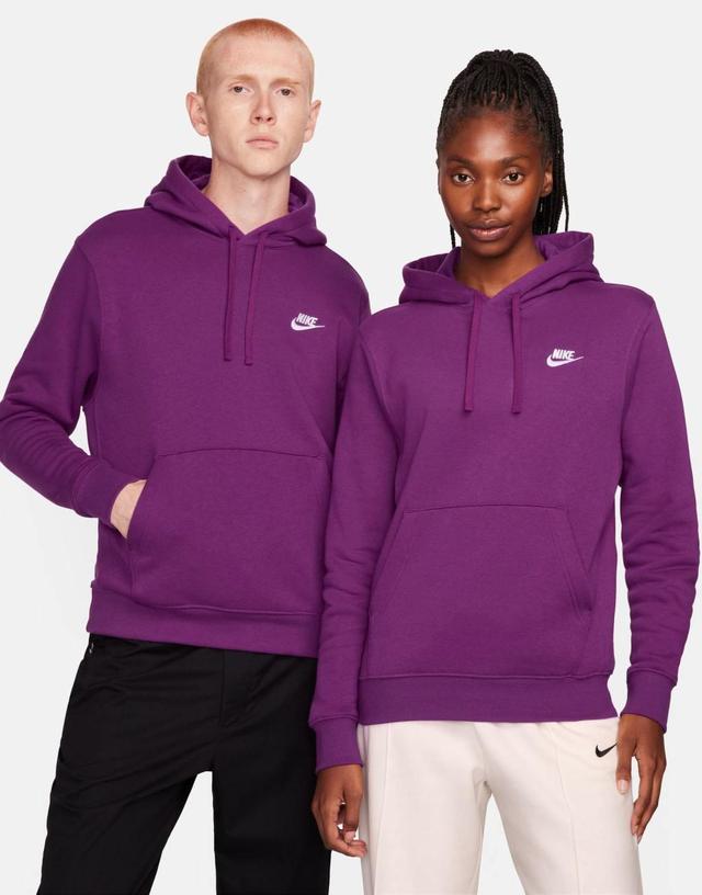 Nike Club unisex hoodie in viotech purple Product Image