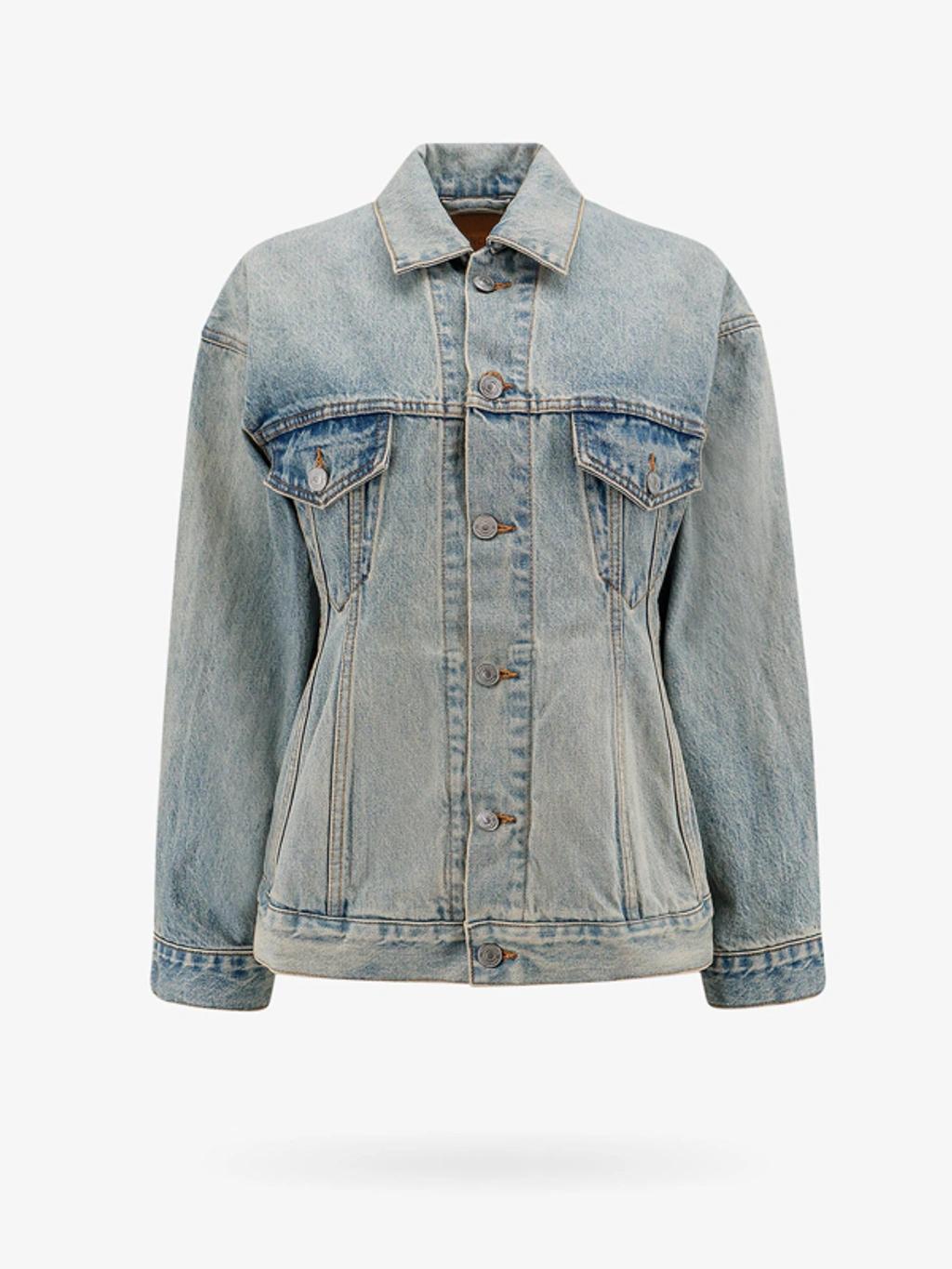 BALENCIAGA Hourglass Denim Jacket In Light Indigo product image