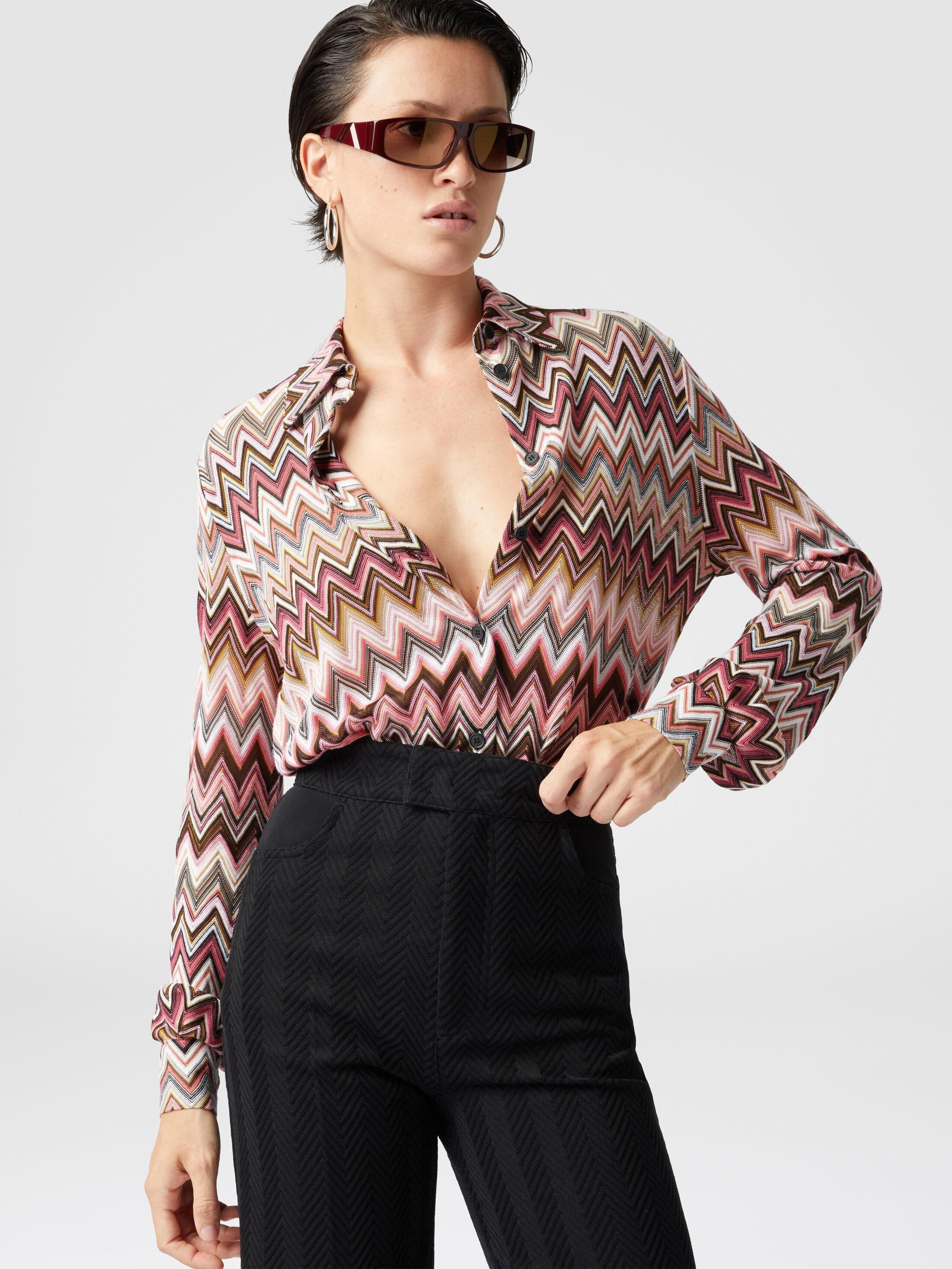 Zig zag cotton and viscose shirt Product Image