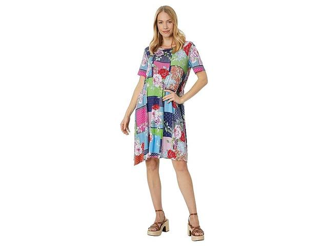 Johnny Was Rose Patch Handkerchief Hem Dress Women's Clothing Product Image