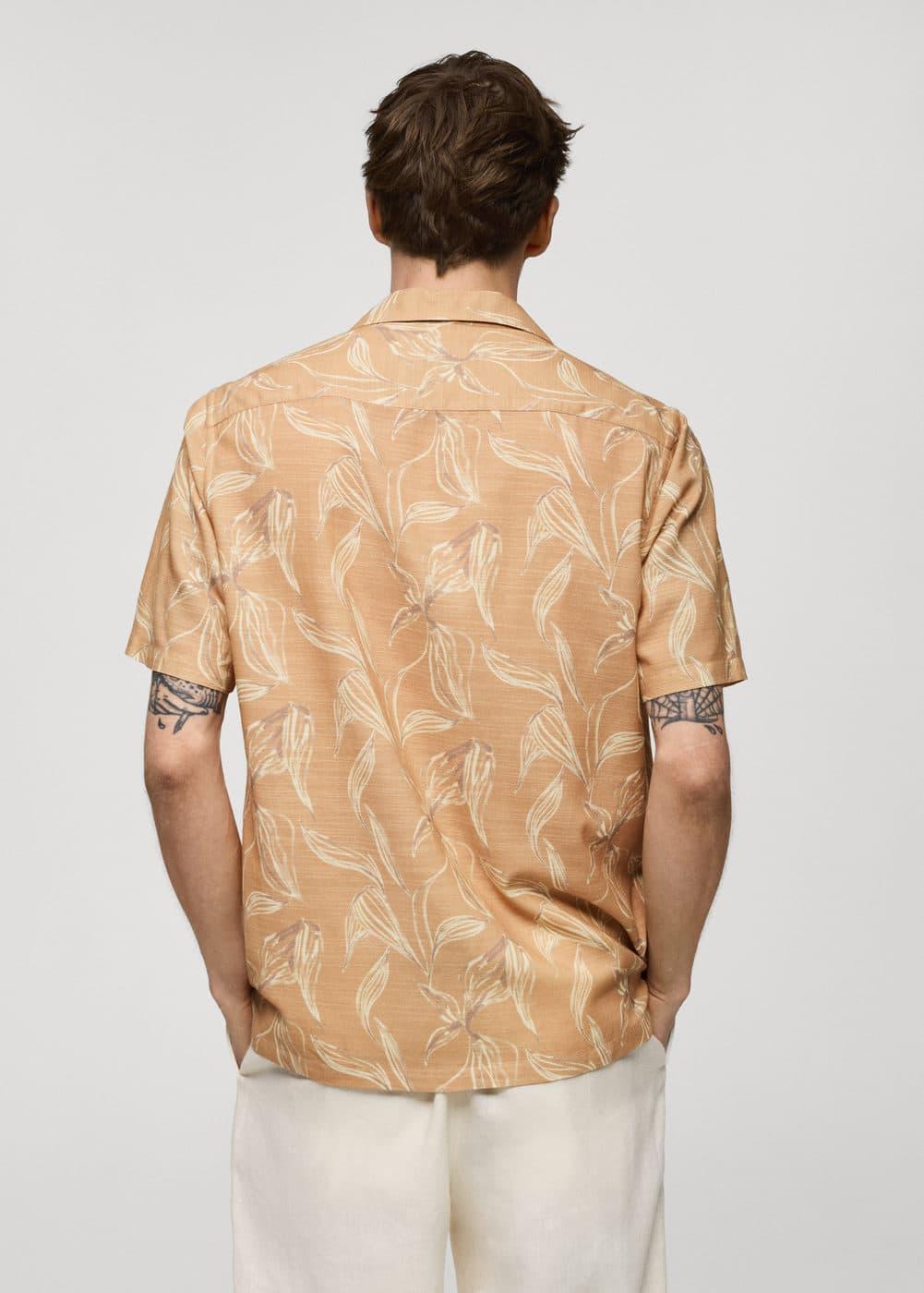 MANGO MAN - Printed fluid regular-fit shirt peachMen Product Image