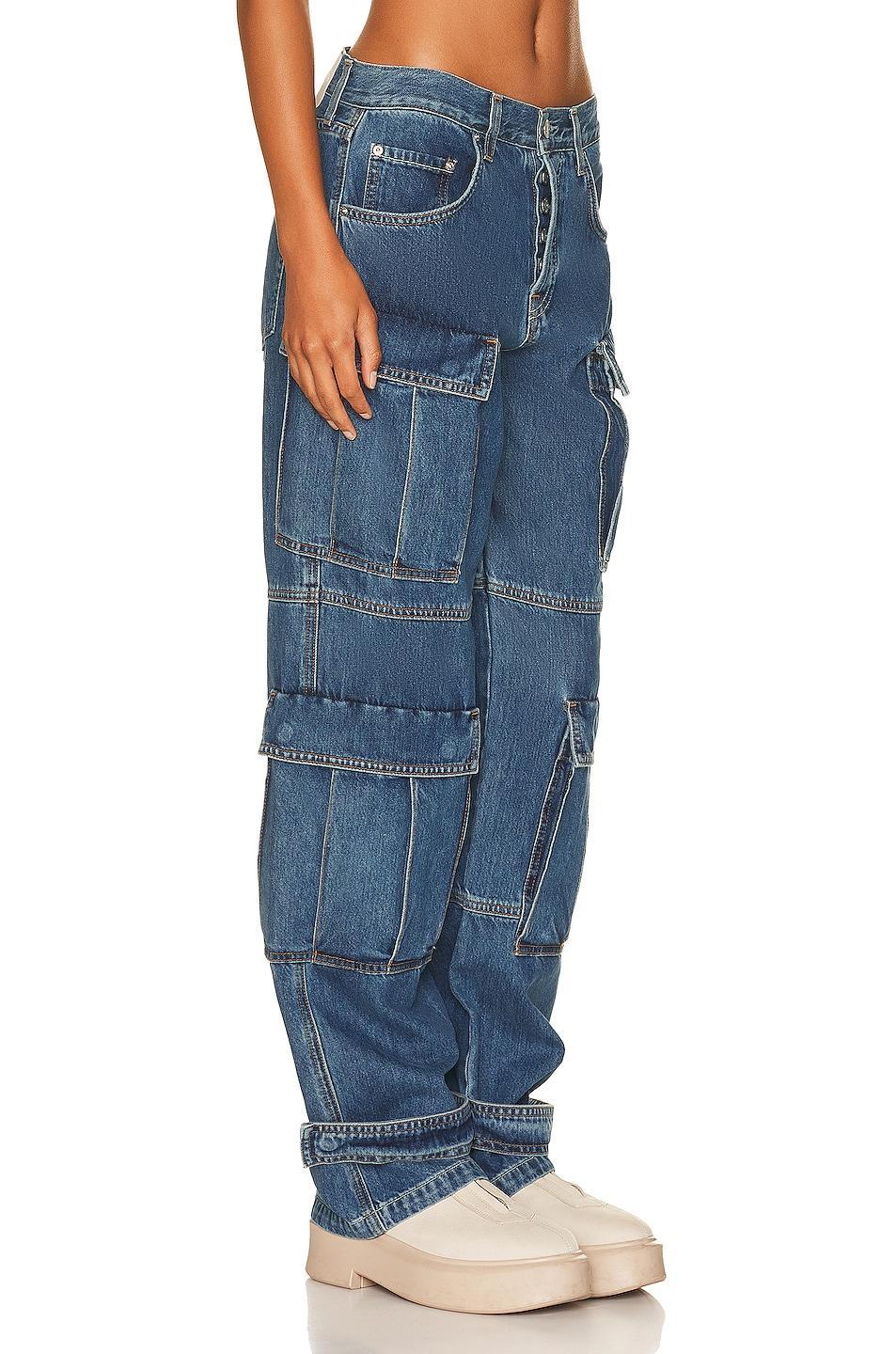 GRLFRND Lex Cargo in Rio Grande - Blue. Size 27 (also in 23, 24, 25, 26, 28, 30, 32). Product Image