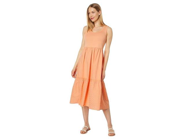 Tommy Hilfiger Sleeveless Mix Media Dress (Coral Reef) Women's Clothing Product Image