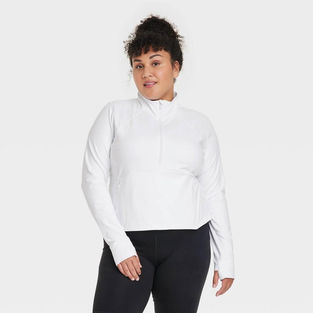 Womens 1/2 Zip Jacket - All In Motion White 3X Product Image