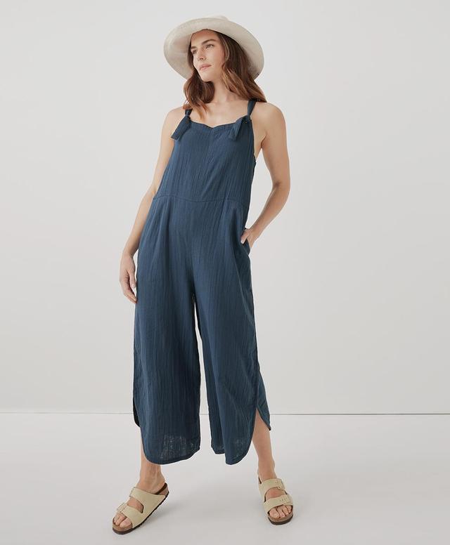 Womens Coastal Double Gauze Tie-Strap Jumpsuit 3XL Product Image