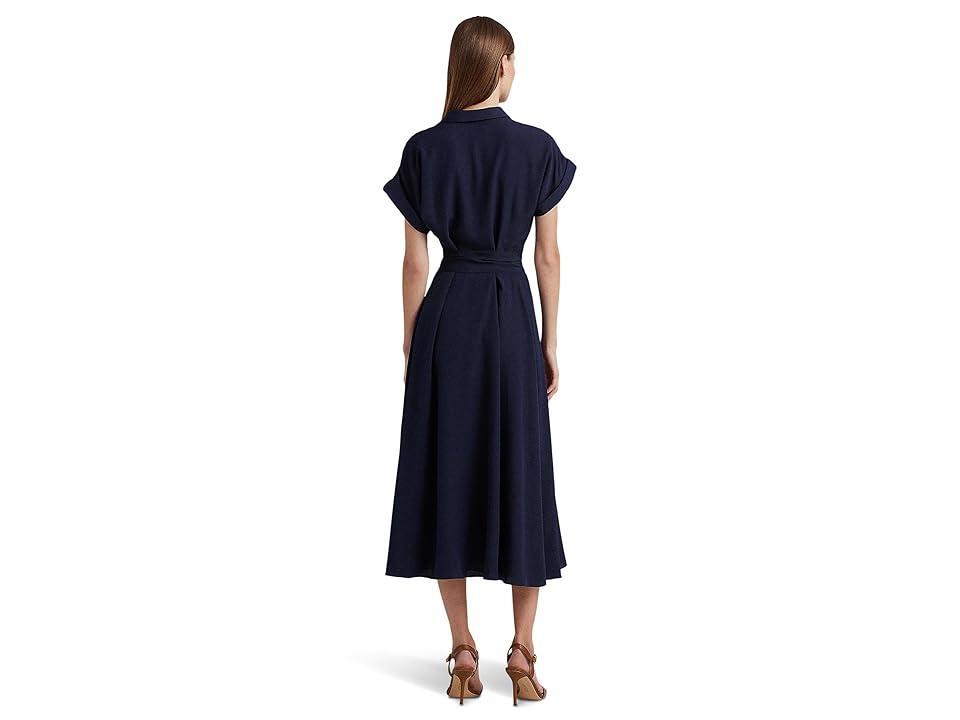 Lauren Ralph Lauren Belted Crepe Dress Product Image