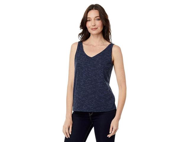 NIC+ZOE Petite Drapey Rib Tank (Dark Indigo) Women's Clothing Product Image