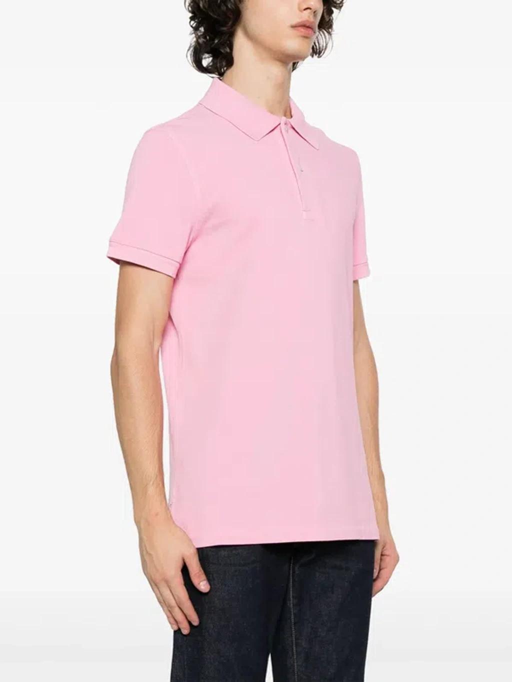 Short Sleeved Polo In Pink Product Image